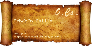 Orbán Csilla névjegykártya